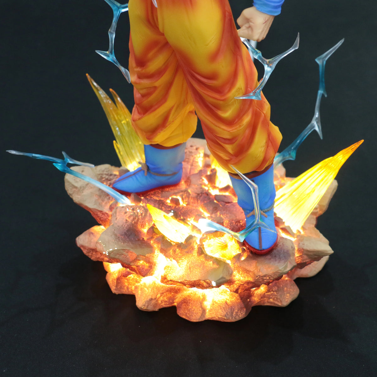 JJ Dragon Ball Z Son Goku Ssj2 Figure Led Base Super Saiyan 2 Goku Pvc Action Figures 33cm/12.99inch Collection Model Toys Gifts