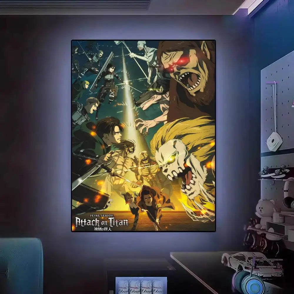 Wall Art Print Poster Japanese Art Exhibition Decorative Painting Modern Home Decor Gift Unframed Pop Anime Attack On Titan