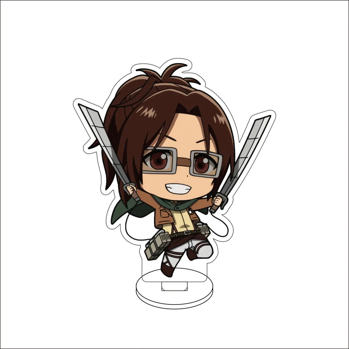 10CM Anime Attack on Titan Cos Eren Jaeger Mikasa Ackerman Levi Ackerman Hanji Zoe Figure Acrylic Stand Cute Ornaments Gifts