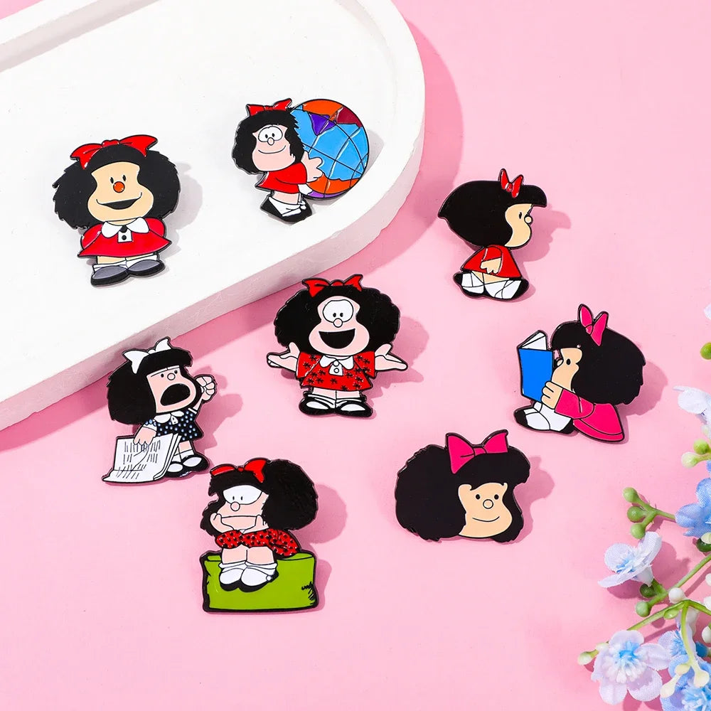 Mafalda Character Enamel Pin