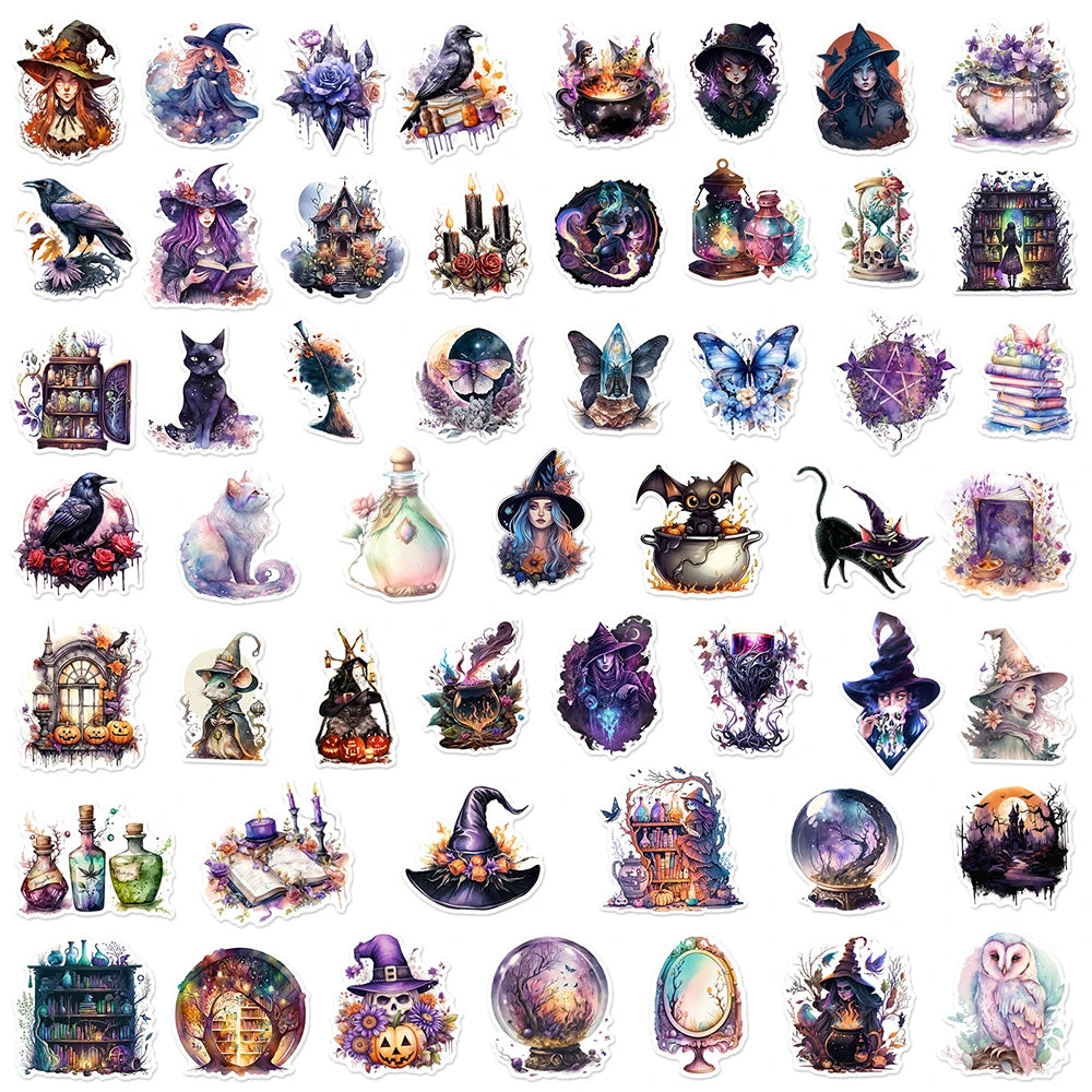 Gothic Witch Sticker Set