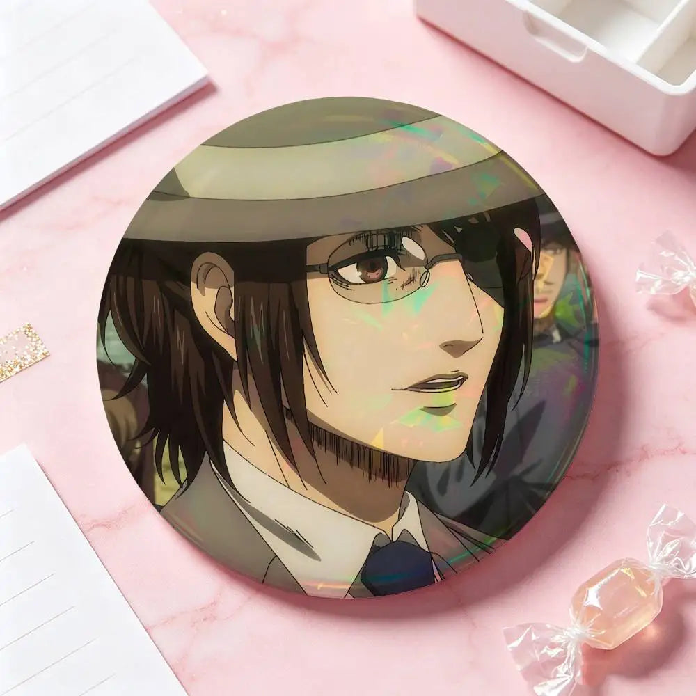Hange Zoe Attack On Titan Anime Badges Button Round Creative Pin Brooch Badge Bag Decor Accessories Fans Collect Friends Gifts