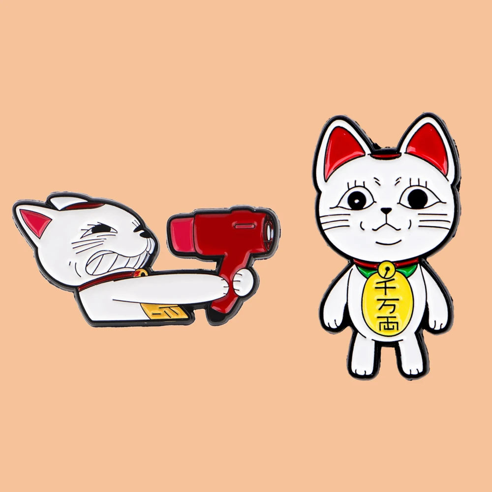 Anime Characters Kawaii Cat Enamel Pin