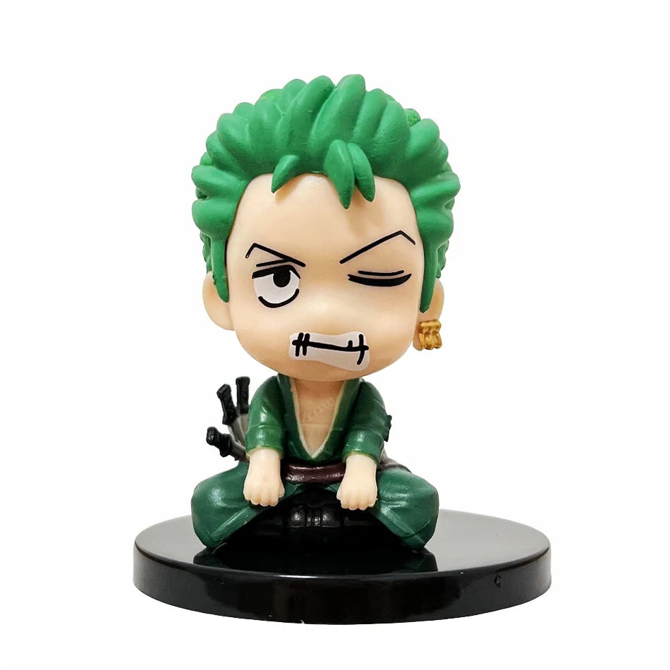Anime One Piece Figurine Mini Sitting Posture Solon Wearing Hat Luffy Figurine PVC Model Desktop Ornament Anime Peripheral Toys