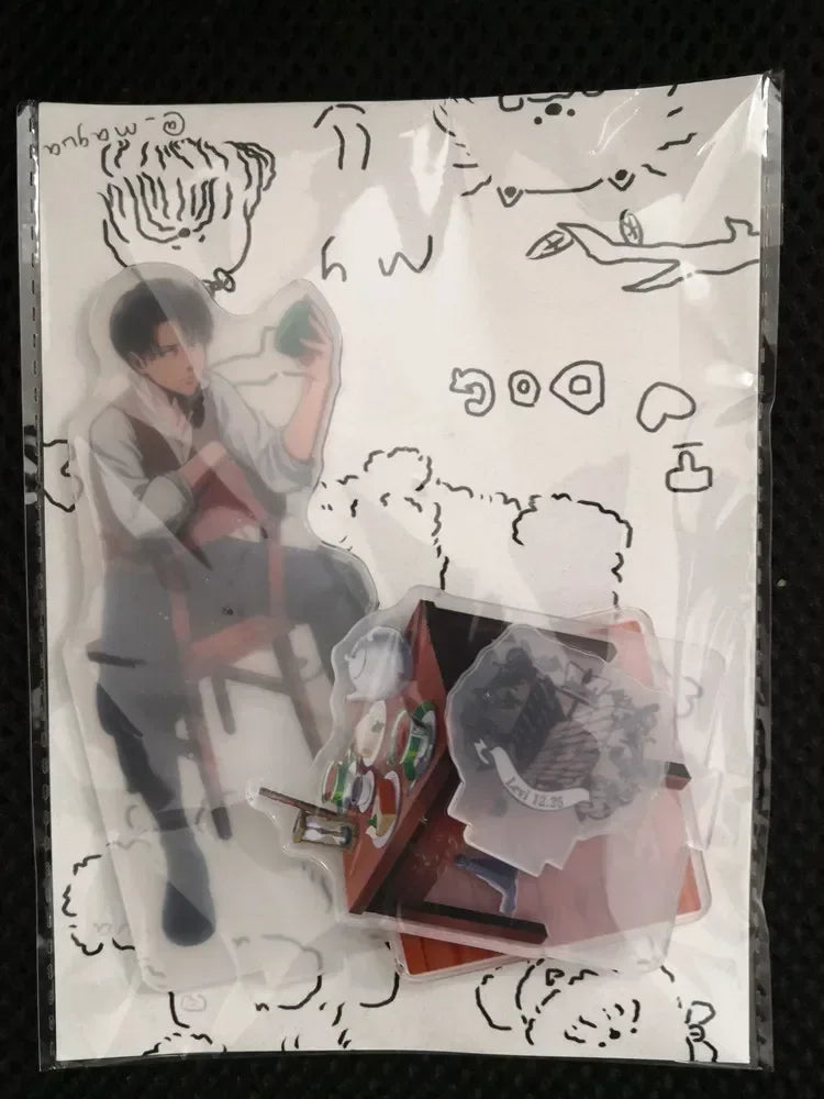 Attack On Titan Levi Rivaille Ackerman Anime Action Figure Doll Game Acrylic Stand Model Plate Cosplay Toy For Gift
