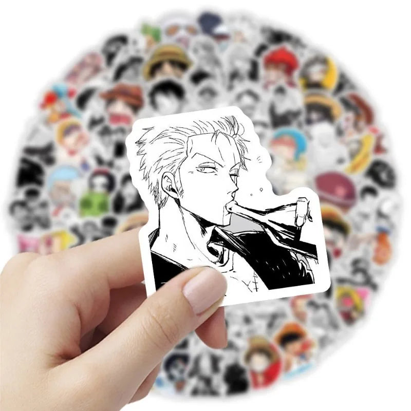 120pcs Cartoon One Piece Stickers Cute Luffy Nami DIY Notebook Decoration Stickers Hot-Blooded Anime Merchandise Graffiti Toys