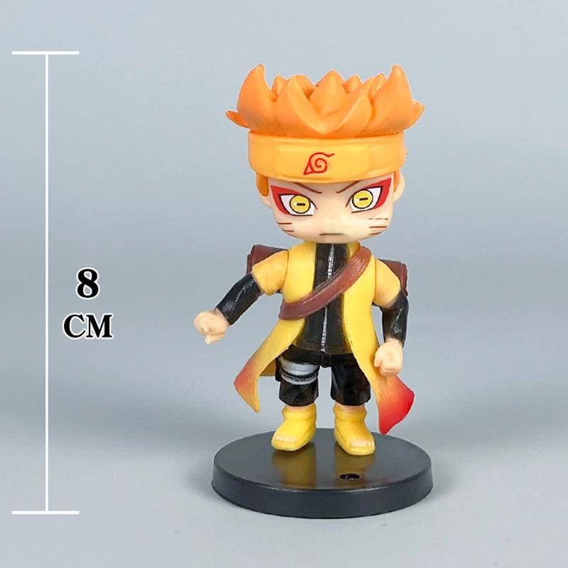 12pcs One Anime Naruto Figure Shippuden Hinata Sasuke Itachi Kakashi Gaara Anime Q Version PVC Figures Toys Dolls Kid Gift