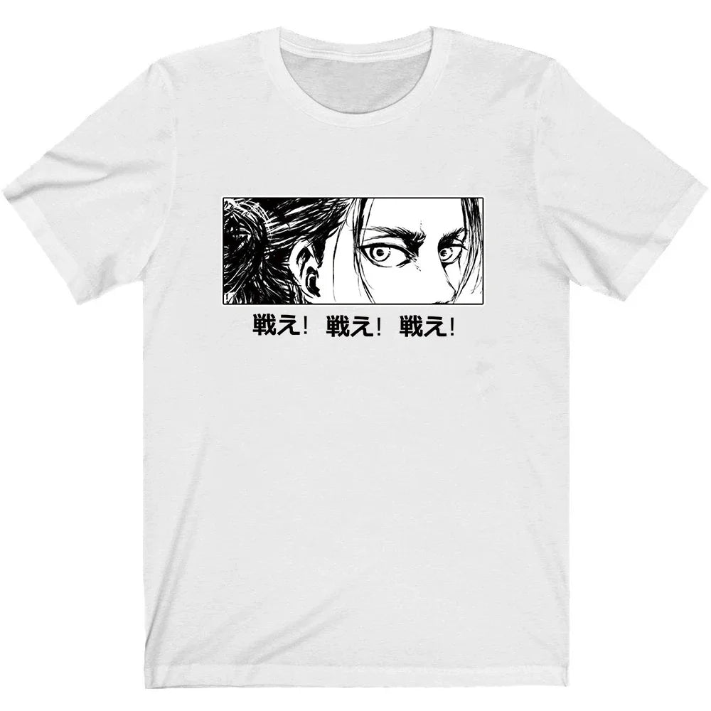 Japanese Anime Attack on Titan Graphic Printed T-shirt Summer unisex Loose and Breathable cotton T-shirt Top