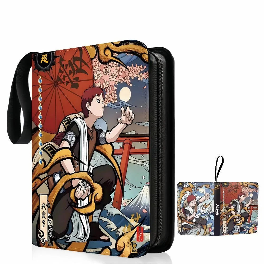 NARUTO Cards Binder 4/9 Pocket Trading Card Holder Collector Anime Card Album with 50 inner Pages Zipper Holder Up to 900 Cards