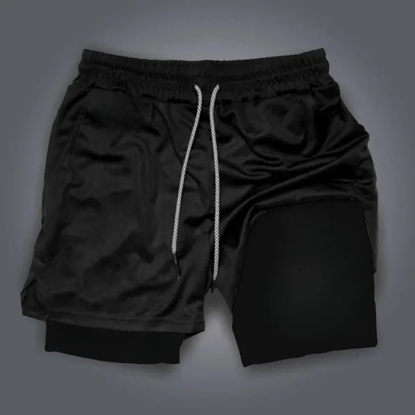 Dragon Ball Anime Goku Peripheral Printed Double-layered Shorts 2025 Summer American Sporty Men's Loose and Breathable Pants
