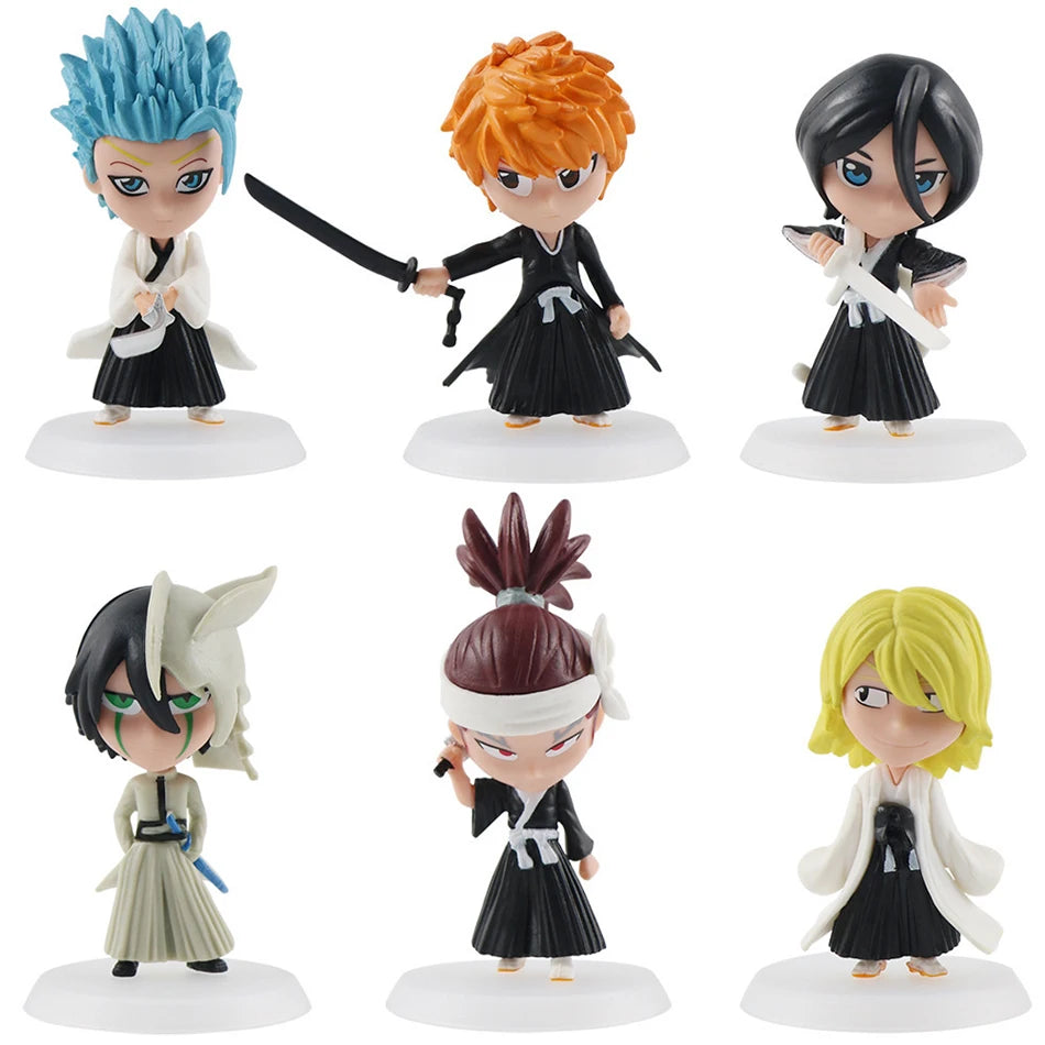 2Set Wholesale BLEACH Action Figure Cool Cute Anime Figure Toy Doll Model Desk Decoration For Kid Birthday Gifts