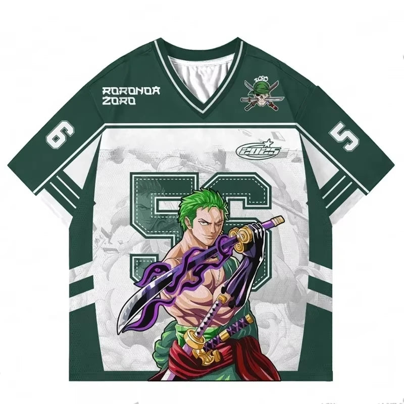 2026 Summer One Piece Luffy Retro Cosplay T-shirt Men's Oversized 3D Printed Short-sleeved Family Unisex Children's Sports Shirt