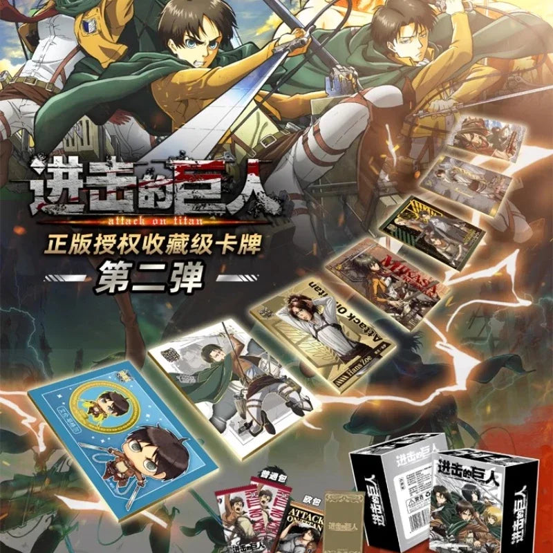 Official Genuine Attack On Titan Final Battle Series Card Eren Jaeger Mikasa Ackerman Anime Collection Toy Gift Original Box