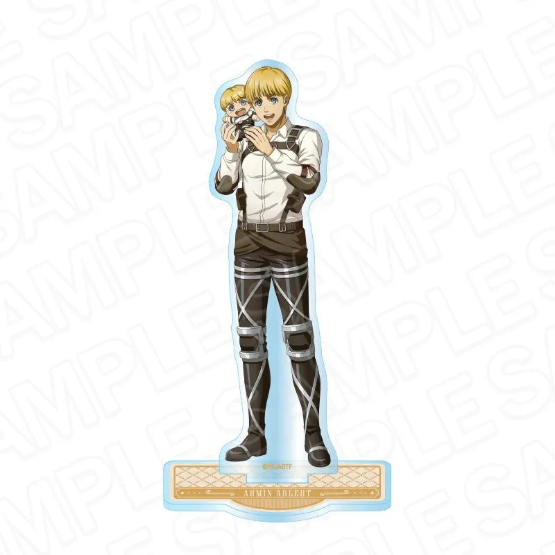 Attack On Titan Mini Doll Holding Character Acrylic Stand Figure Keychain Desktop Ornament Collection Gift For Anime Fans