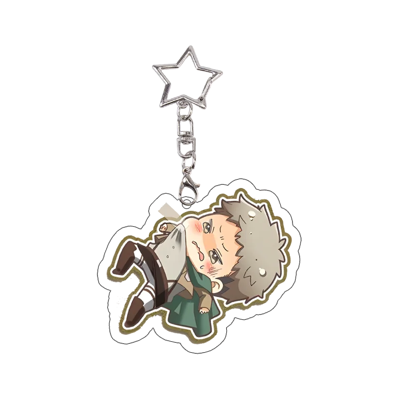 26pcs Attack on Titan Acrylic Keychain Mikasa Annie Levi Chibi Keyring Key Accessories Pendant Collect Reiner Birthday Gift