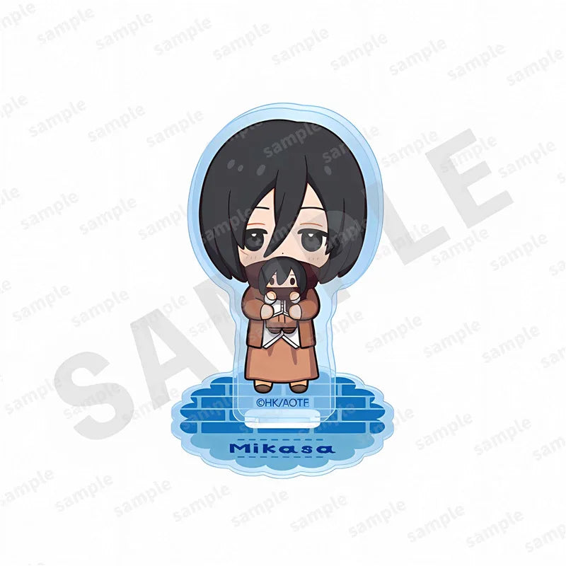 Attack on Titan Cute Chibi Q Version Eren Levi Mikasa Anime Character Acrylic Keychain Acrylic Stand Bag Pendant Desktop Decor