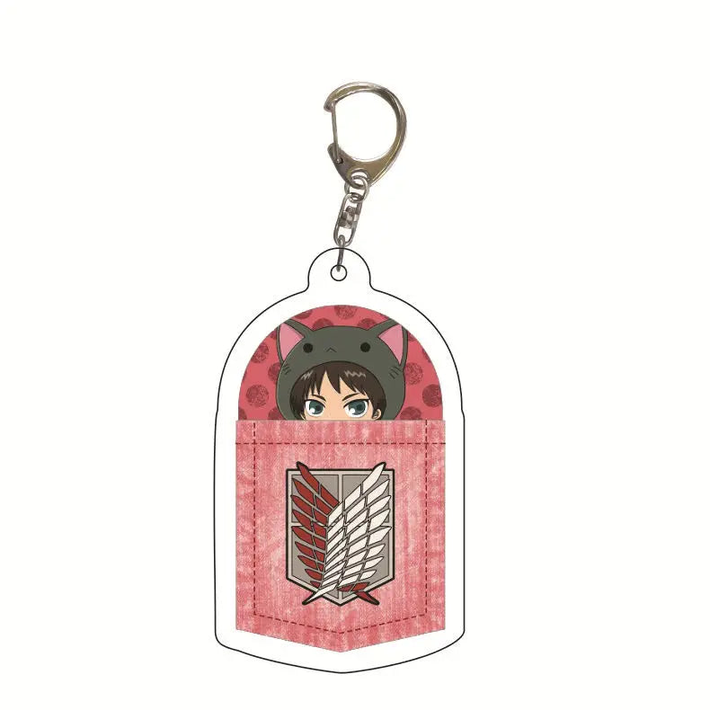 Attack On Titan Keychain Acrylic Keychain Custom Logo Print Backpack Creative Pendant Wholesale Stock Available