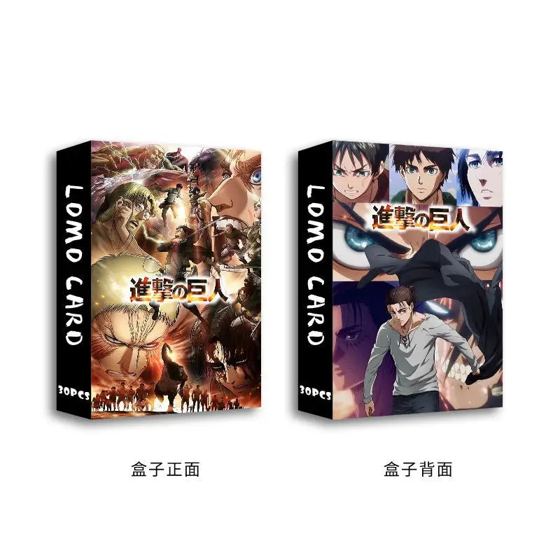 30pcs/set Attack on Titan Japanese Anime Mini Cards Small Card Games with Postcards Message Photo Gift Collection Toys Gift