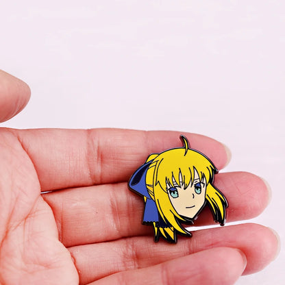 Fate Stay Night Heroic Warrior Saber Enamel Pin Metal Badge