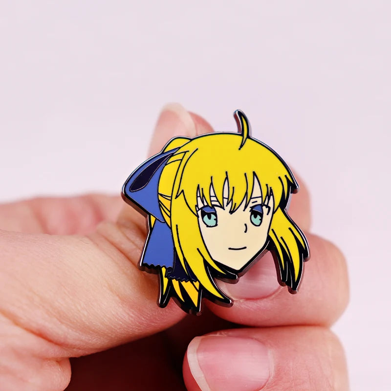Fate Stay Night Heroic Warrior Saber Enamel Pin Metal Badge