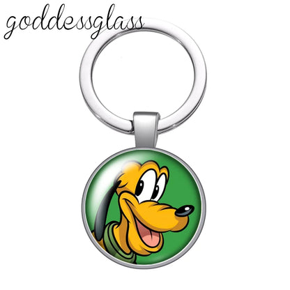 Pluto Dog Glass Keychain
