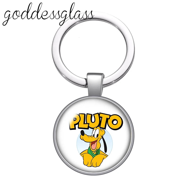 Pluto Dog Glass Keychain