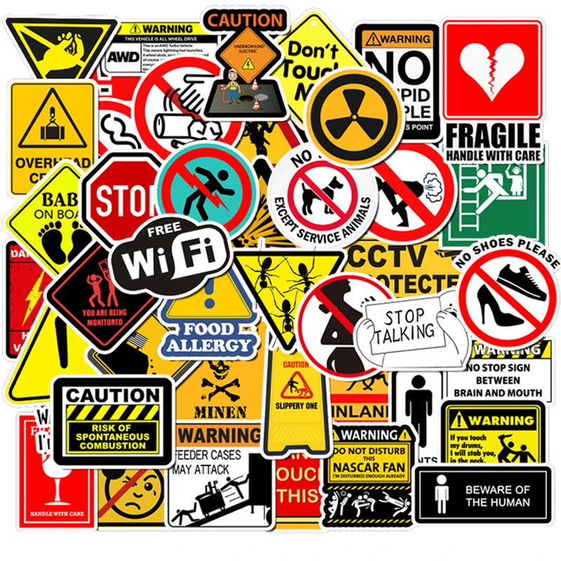 Anime Warning Sticker Set