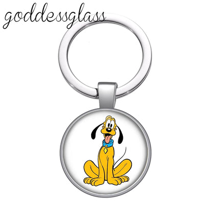 Pluto Dog Glass Keychain