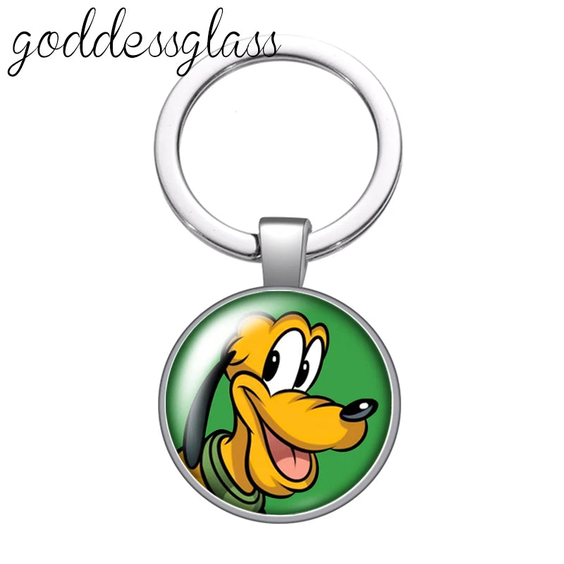 Pluto Dog Glass Keychain