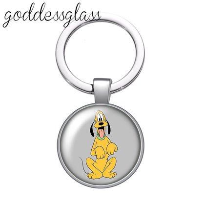 Pluto Dog Glass Keychain