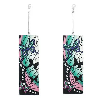 Demon Slayer Tanjiro Hanafuda Earrings