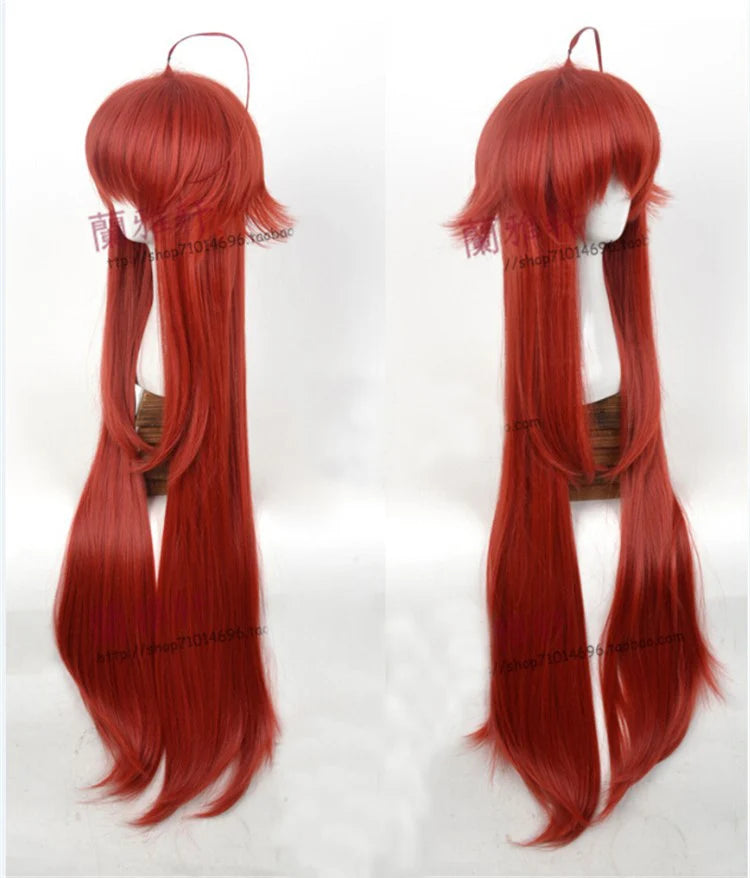 High School DxD Rias Gremory 100cm Long Wine Red Heat Resistant Hair Cosplay Costume Wig + Free Wig Cap