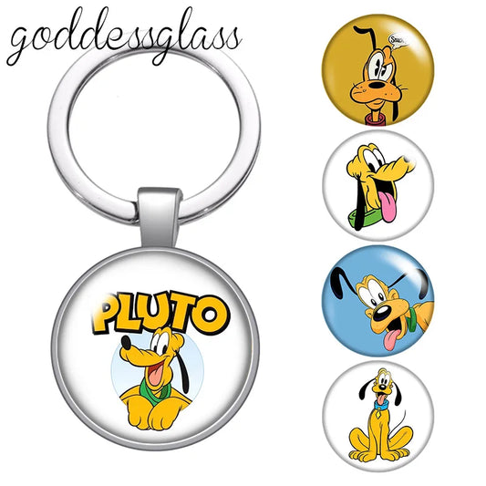 Pluto Dog Glass Keychain