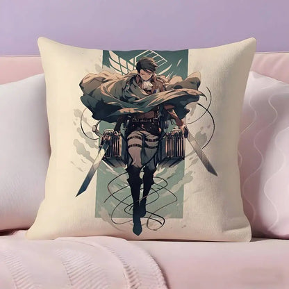 Attack on Titan Levi Ackerman Pillow Case Ultra Soft Skin Friendly Fabric Cloud Like Comfort & Concealed Zipper