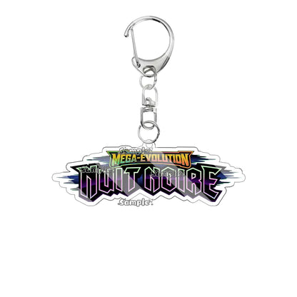 Anime French Version Mega Evolution TCG Logo Pocket Monsters 5cm Acrylic Keychain Creative Small Card Bag Pendant Decoration Toy