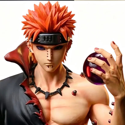 Naruto Shippuden Pain Yahiko Model Statue, Detailed Red‑Black Cape Figurine, Anime Collection, Kids & Adult Present