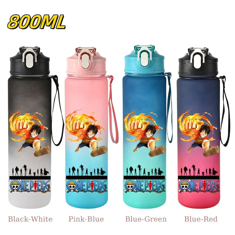800ML ONE PIECE Monkey D. Luffy Nico Robin Anime Straw Sport Water Bottle for Easy Carry Ideal for Fitness Sports Outdoor