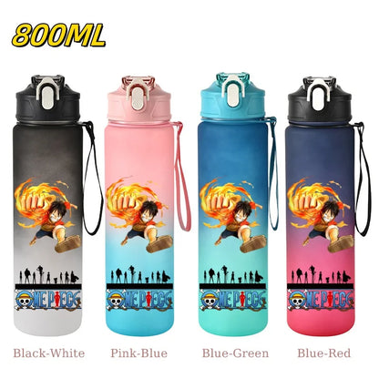 800ML ONE PIECE Monkey D. Luffy Nico Robin Anime Straw Sport Water Bottle for Easy Carry Ideal for Fitness Sports Outdoor
