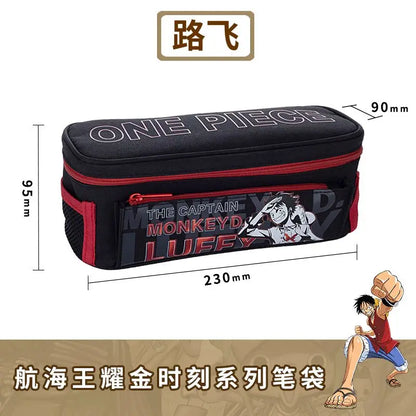 One Piece Luffy pencil bag student pencil bag boys and girls large capacity trendy pencil case anime figure office supplies