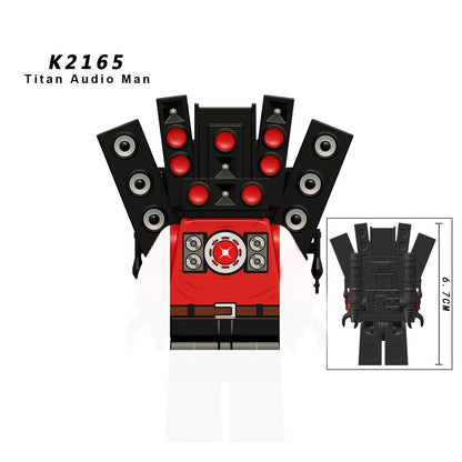 New KDL DJ Upgrade War-Damaged Skibidi Toilet Man Figures Anime Block Toys TvMan Titan Bricks Model Toy For Kid Birthday Gift