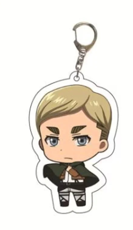 6Cm Acrylic Keychain Bag Pendant for Attack on Titan Eren Erwin Hange Cartoons Backpack Decoration Pendant Cute Anime Fan Gift