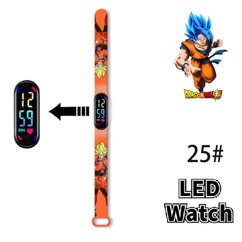 Bandai Dragon Ball Z 2 Fashion Cartoon Action Printing Anime LED Type Watches Kids Watch Birthday Gifts Toys