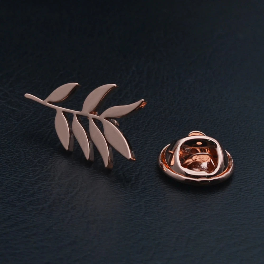 Wholesale Men's Lapel Brooches, Fashionable Olive Branch Accessory Pins, Stainless Steel Fashion Accessories, Gift Jewelry
