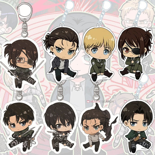 Anime Figure Attack on Titan Acrylic Keychain Model Cosplay Plate Holder Topper Birthday Fans Christmas Desk Decor Plate Gift