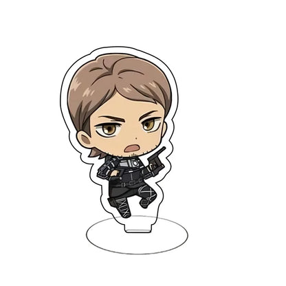 Attack On Titan Eren Yeager Mikasa Ackerman Armin Arlert Merchandise Acrylic Mini Figure Display Stand Model Plate Keychain