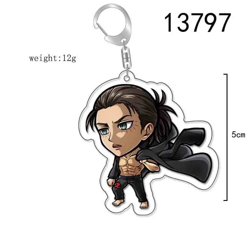 Attack On Titan Anime Peripheral Acrylic Figure Display Keychain Pendant Eren Mikasa Levi Creative Decorative Gift Accessories