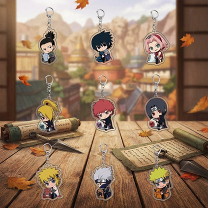 Naruto Shippuden Anime Acrylic Backpack Keychain Pendant Cosplay Accessory Uzumaki Naruto Figure Collectible Gift for Fans