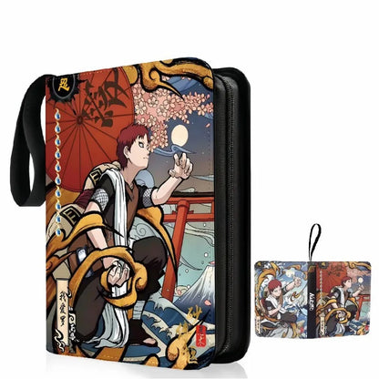 NARUTO Cards Binder 4/9 Pocket Trading Card Holder Collector Anime Card Album with 50 inner Pages Zipper Holder Up to 900 Cards