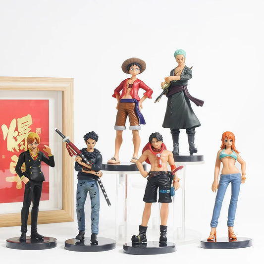 6pcs Anime One Piece Figures Monkey D. Luffy Roronoa Zoro Sanji Action Model Pvc Desktop Statue Ornament Collection Toys Gifts
