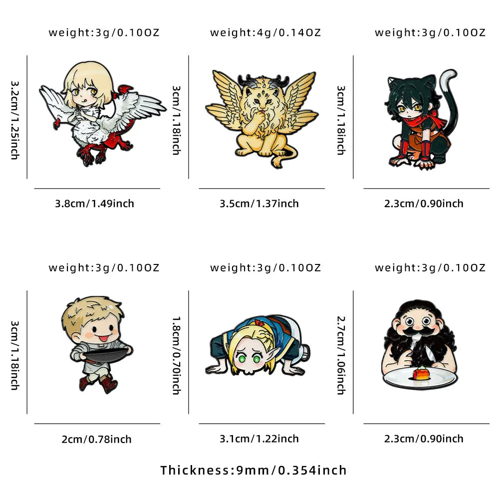 Dungeon Meshi Enamel Pins
